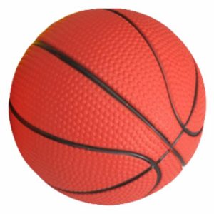 Игрушка Мяч баскетбольный резиновый, красный (10 см)
