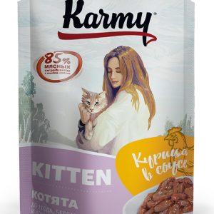 Бокс 12 шт. Паучи для котят с курицей в соусе до 1 года, беременных и кормящих кошек (960 г)