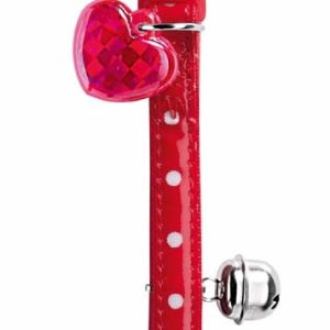 ошейник для кошек Glossy Dots, красный в горошек (10 г)