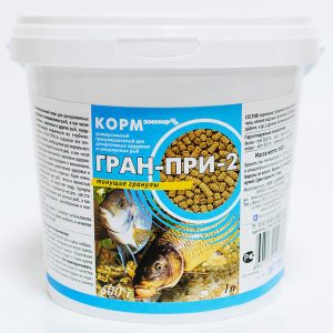 Корм для прудовых и крупных аквариумных рыб разных видов "ГРАН-ПРИ 2", тонущие гранулы (600 г)