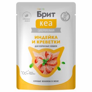 Пауч для взрослых кошек, Индейка и Креветки в желе, 75 г (75 г)