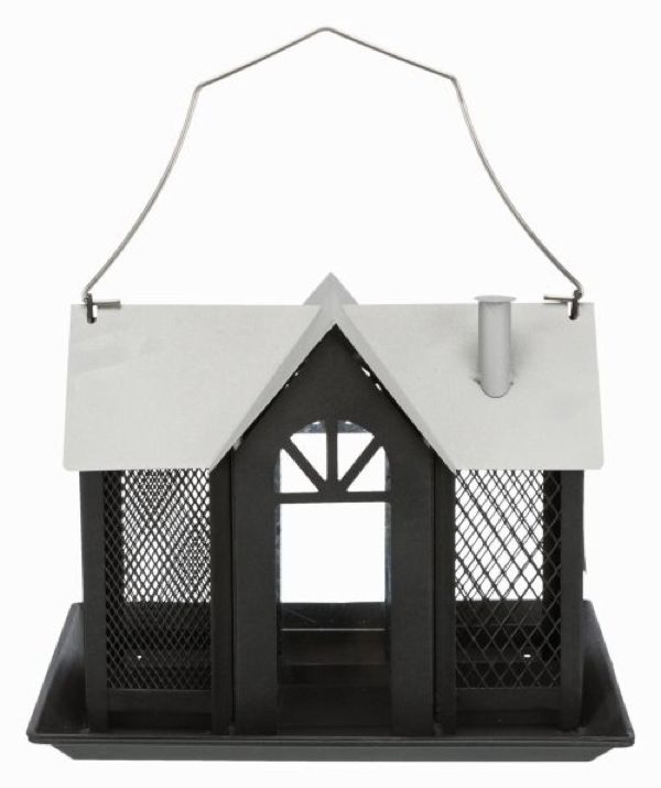 Кормушка уличная Villa, металл, 2 л/26 x 19 x 19 см, чёрный (26x19x19 см)
