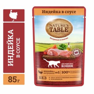 Влажный корм для кошек "Индейка в соусе", 28шт (2.38 кг)