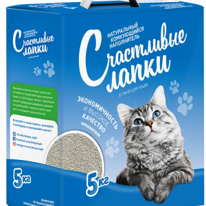 Комкующийся наполнитель "Счастливые лапки", кипрская глина (10 кг)