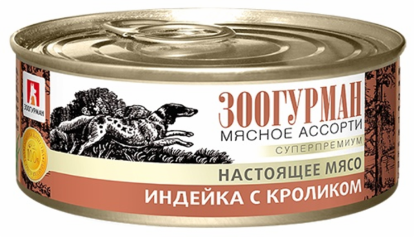 Консервы для собак Мясное Ассорти Индейка с кроликом (100 г)