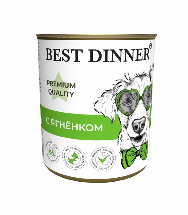 Консервы для щенков Premium Меню №1 с ягненком (340 г)