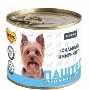 Консервы «СИЛЬНЫЙ ИММУНИТЕТ» паштет из утки и перепела для собак всех пород (200 г)