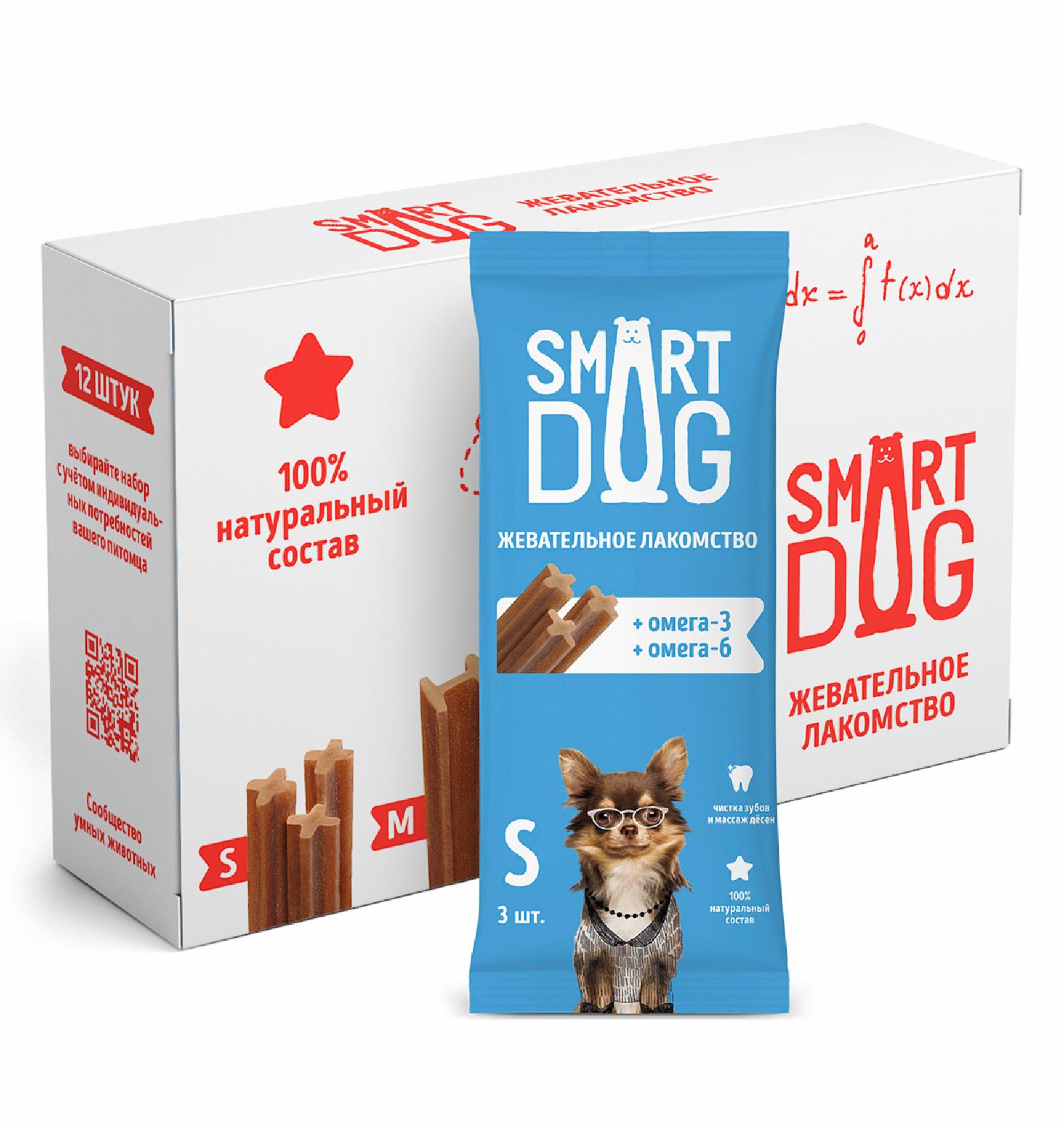 "Упаковка 12 штук" Жевательное лакомство с омега-3 и -6 для собак и щенков (L)