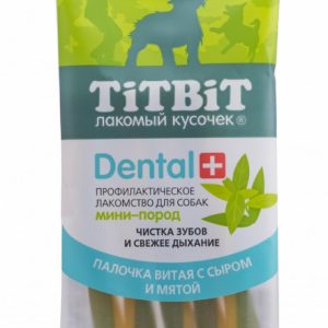 Дентал+ палочка витая с сыром для собак мини-пород (30 г)