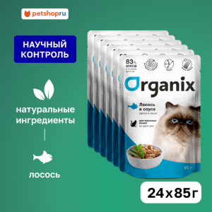 "Упаковка" для взрослых кошек: лосось в соусе (24 шт)