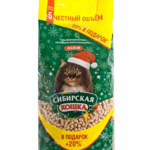 Впитывающий древесный наполнитель Лесной, 5 л + 20% в подарок (3.8 кг)