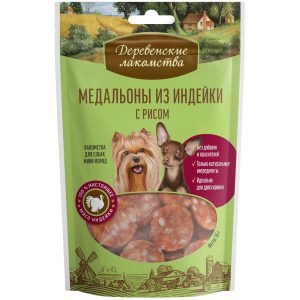 Медальоны из индейки с рисом для для малых и миниатюрных пород (55 г)