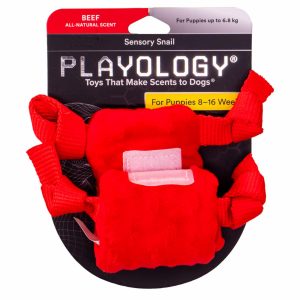 Сенсорная плюшевая улитка Playology PUPPY SENSORY SNAIL для щенков 8-16 недель с ароматом говядины (90 г)