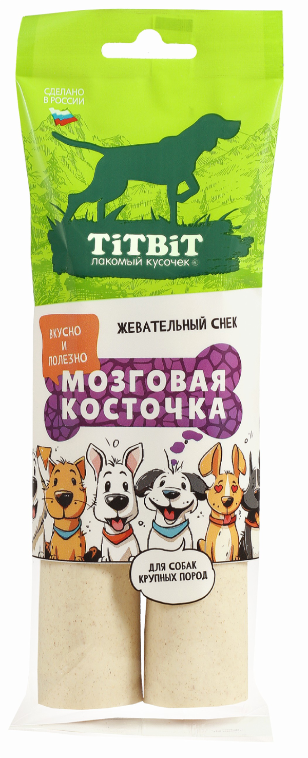 Жевательный снек Мозговая косточка лакомство для собак крупных пород (105 г)