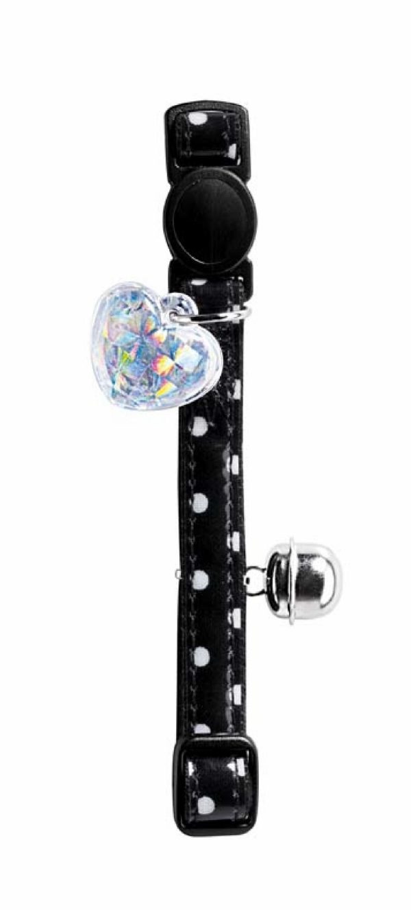 ошейник для кошек Glossy Dots, черный в горошек (10 г)