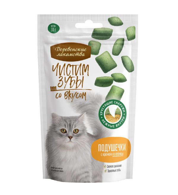 Чистим зубы для кошек Подушечки с кремом из курицы (30 г)