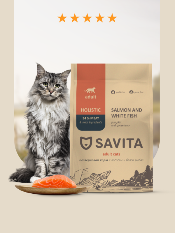Беззерновой корм для кошек с лососем и белой рыбой, GRAIN FREE ADULT, Salmon & White Fish, 5 кг (5 кг)