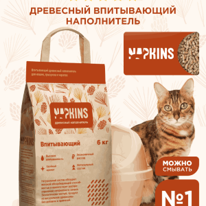 Древесный наполнитель, 100% Натуральный, без пыли, 5,62 л (3 кг)