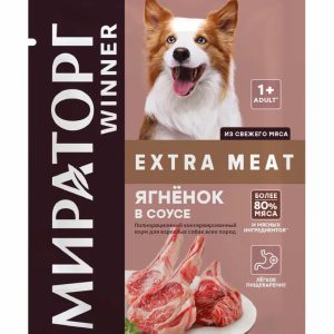 Паучи для взрослых собак всех пород, с ягнёнком в соусе (85 г)