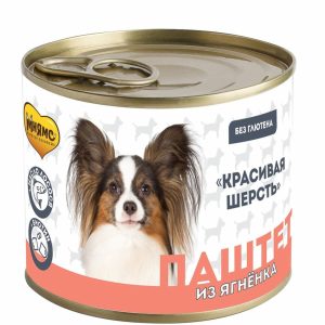 Консервы «КРАСИВАЯ ШЕРСТЬ» паштет из ягненка для собак всех пород (200 г)