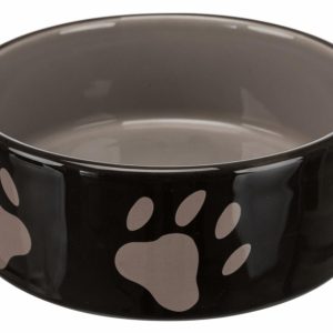 Миска для собаки с рисунком "Лапка", керамика, коричн./бежевый (0,8л, 16 см)