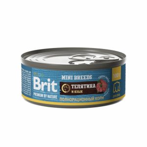 Консервы с  телятиной и языком для взрослых собак мелких пород (100 г)