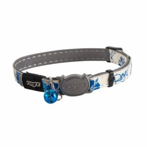 Ошейник с застежкой для кошек GlowCat "Синие цветы" (ЮАР) (20-31  см)