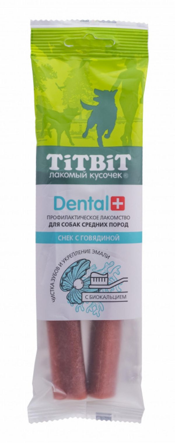 Дентал+ снек с говядиной для собак средних пород (85 г)