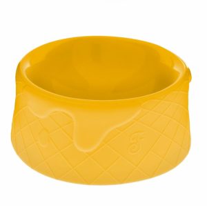 Складная мягкая миска "Мороженое", желтая (14.5 см)