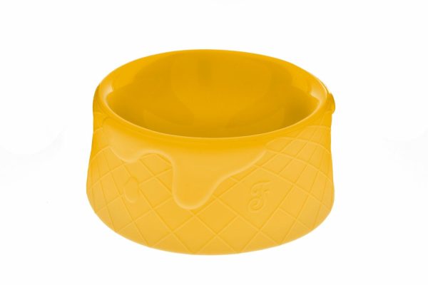 Складная мягкая миска "Мороженое", желтая (14.5 см)