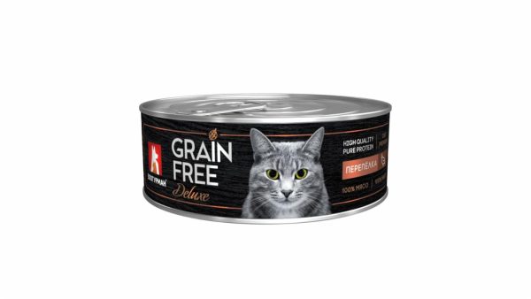 Консервы для кошек "GRAIN FREE" со вкусом перепёлки (100 г)