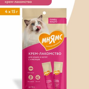 Крем-лакомство для кошек с тунцом кацуо (4 шт)