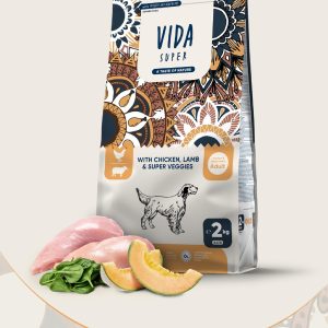 Корм для взрослых собак средних и крупных пород с курицей, ягненком и овощами (2 кг)