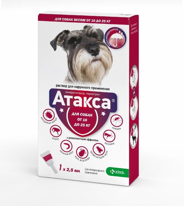 Атакса, раствор для наружного применения  для собак от 10 до 25 кг (110 г)