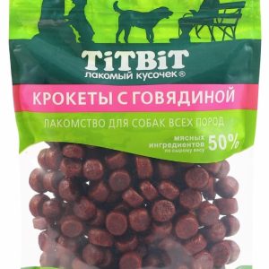 Крокеты с говядиной для собак всех пород, выгодная упаковка XXL (370 г)