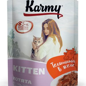 Бокс 12 шт. Паучи для котят до 1 года, телятина в желе (960 г)