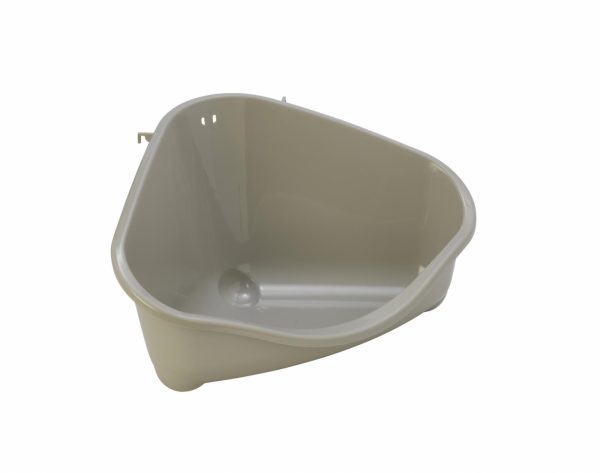 Туалет для грызунов pet's corner угловой большой, 49х33х26, теплый серый (Бельгия) (400 г)