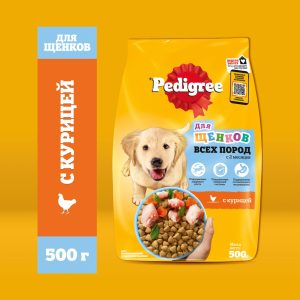Сухой полнорационный корм PEDIGREE® для щенков всех пород от 2 месяцев, с курицей, 500гр (500 г)