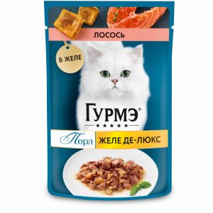 Влажный корм Перл Желе Де-Люкс для кошек, с лососем в роскошном желе, 1 шт (1 шт)