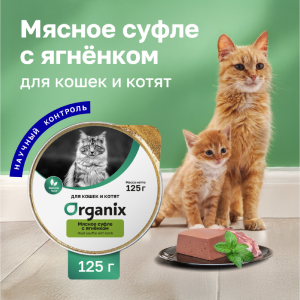 Мясное суфле для кошек и котят с ягнёнком. Влажный корм (125 г)