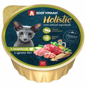 Консервы для кошек "Holistic" с индейкой и цукини MIX (100 г)