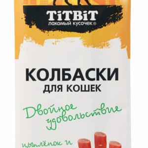 Колбаски для кошек Двойное удовольствие с цыпленком и печенью (45 г)
