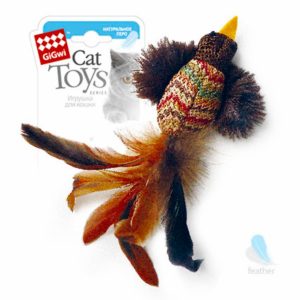 Игрушка "Птичка" с перьями, ткань/перо (30 г)