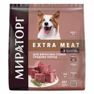 Полнорационный сухой корм "Black Angus" для взрослых собак средних пород старше 1 года, с говядиной (2.6 кг)