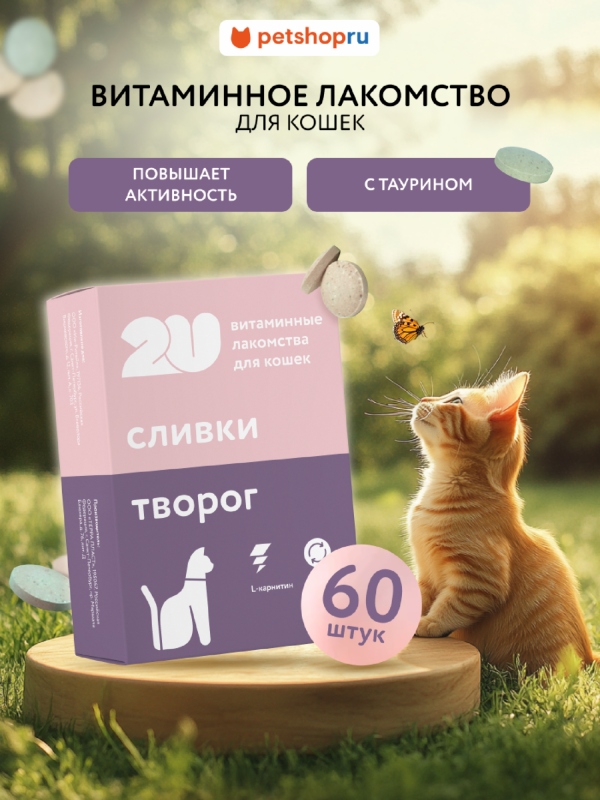 Мультивитаминное лакомство для кошек с таурином, Kitty's energy+, 60шт (60 шт)
