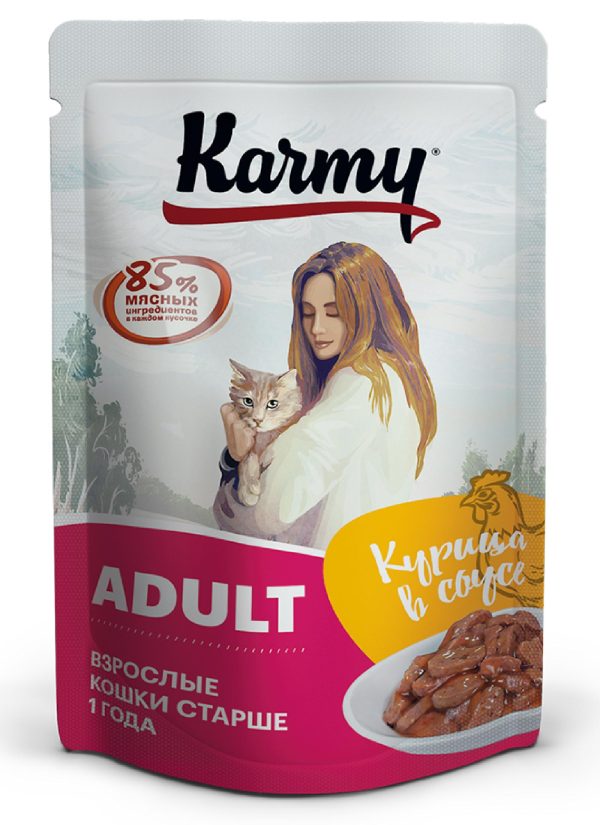 Бокс 12 шт. Паучи для кошек с курицей в соусе старше 1 года (960 г)