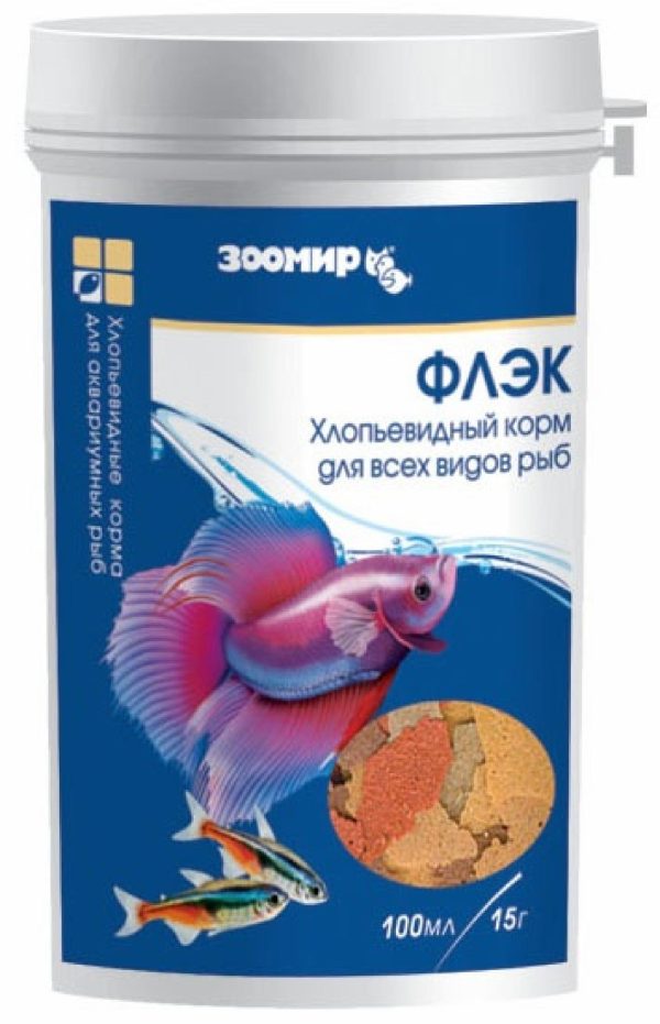 Флэк хлопьевидный корм для всех рыб, банка (45 г)