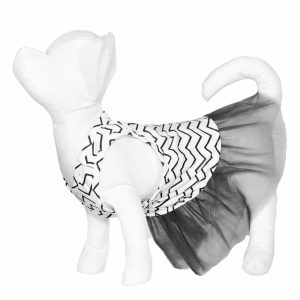 Платье для собаки с серой юбкой из фатина (XL)