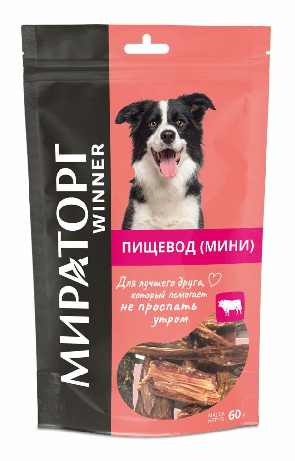 Лакомство для собак пищевод (мини) говяжий (60 г)