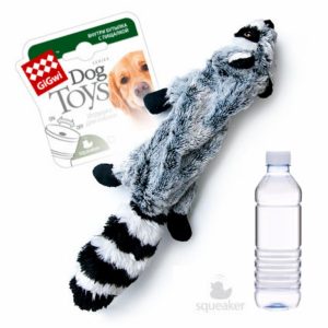Шкурка енота, игрушка с пищалкой для пластиковой бутылки, 35 см (140 г)